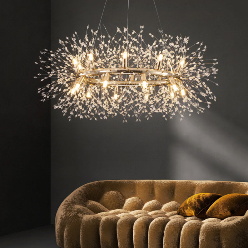 Warm Ambient Glow Dandelion Crystal LED Pendant Light